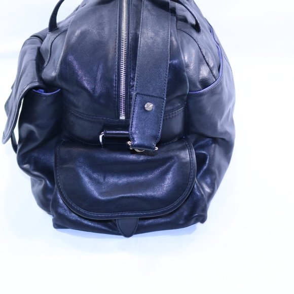 Cole Haan Black Leather Full-Size Duffel Bag - Picture 3 of 6